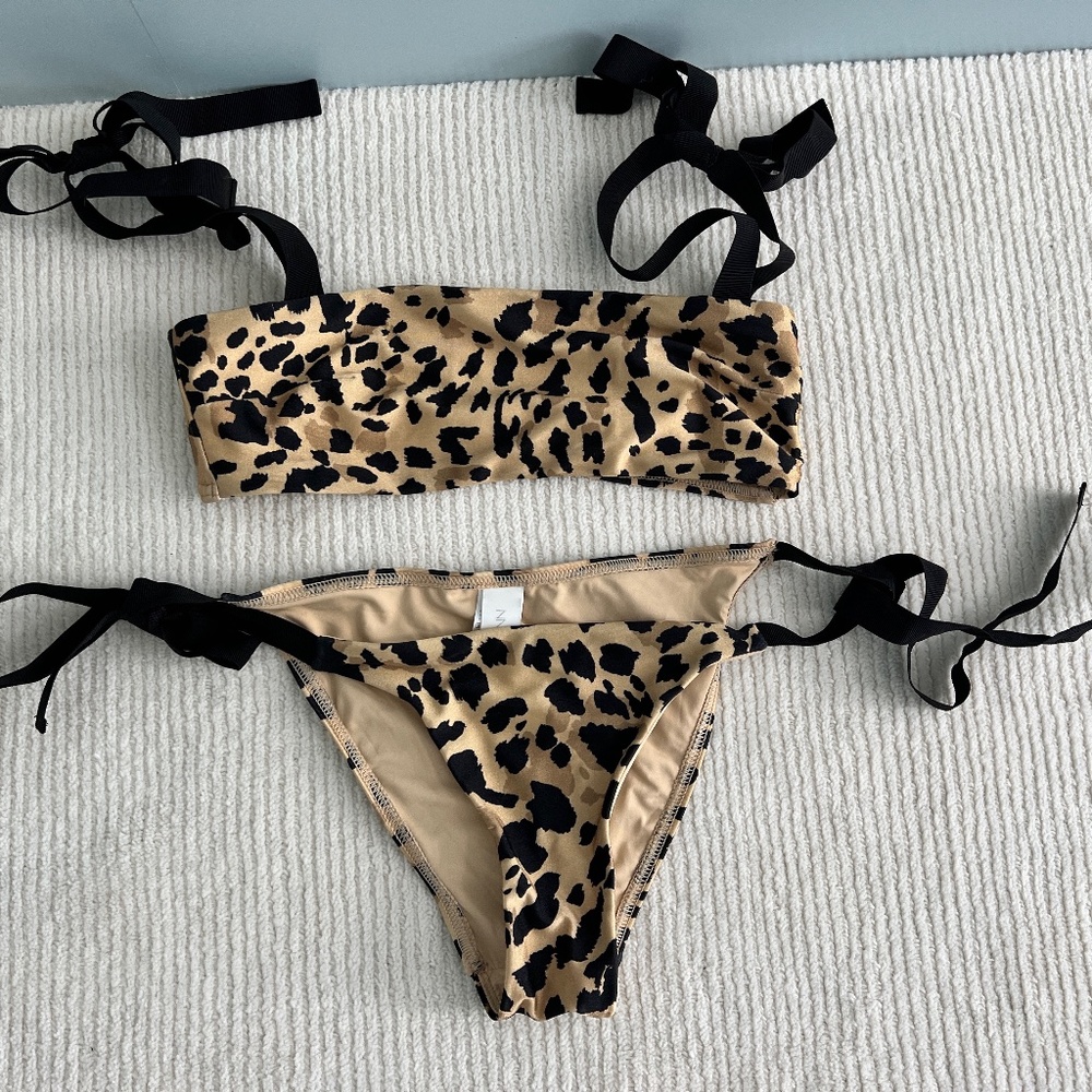 Zimmerman Ribbon Tie Leopard Bikini Set US Size 4-6